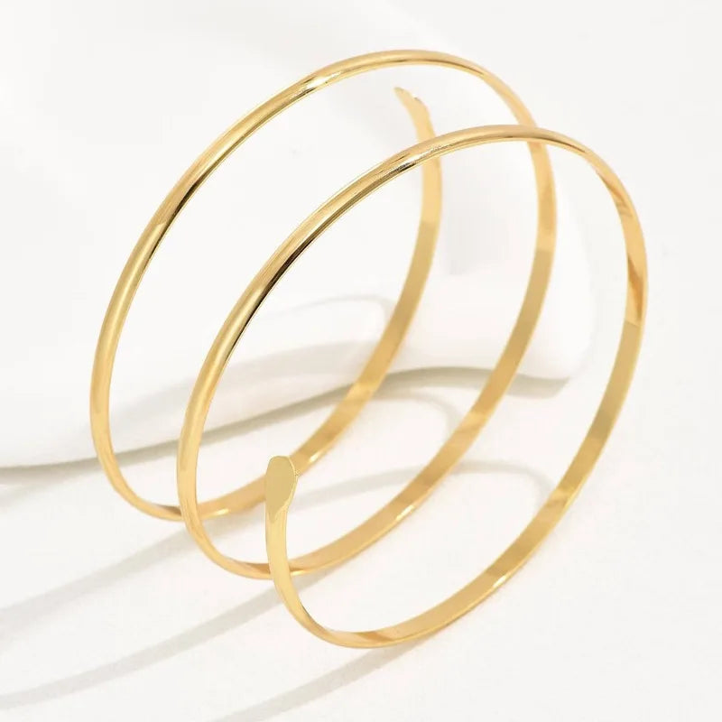 Minimalist Arm Cuff for Women, Flat End Open Bracelet, Elegant Statement Jewelry for Upper Arm