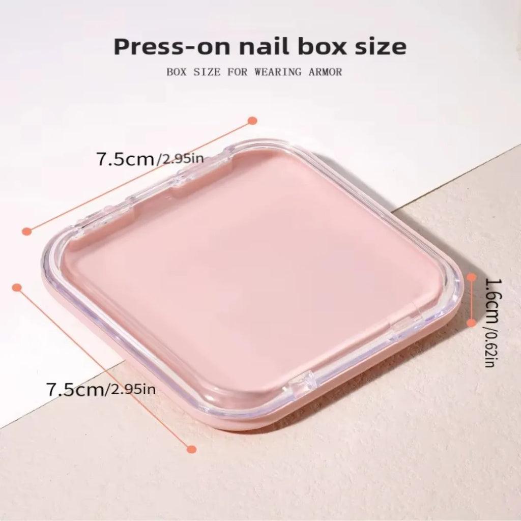 Acrylic Wearable Nail Storage Box, High Transparency Thickened Portable Display Case for Press On Nails – Polished Finish