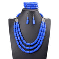 Handmade African Beads Earrings Bracelet Necklace Sets Nigerian Wedding Indian Jewelry Bridal Accessories