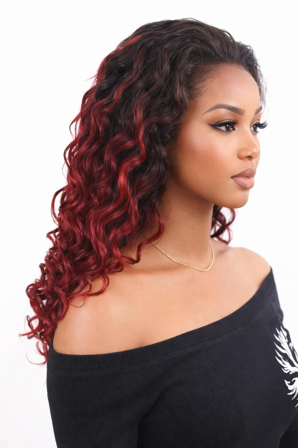 18 Inch Ombre Body Wave Human Hair Lace Front Wig - 13X4 HD Transparent 360° Full Lace, Glueless Pre Plucked Burgundy Balayage on Black (TT1B/BUG) Daily Wig for Women