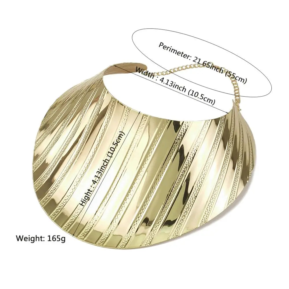 MANILAI African Statement Necklaces Big Alloy Torques For Women Large Collar Choker Necklace Boho Design Steampunk Jewelry