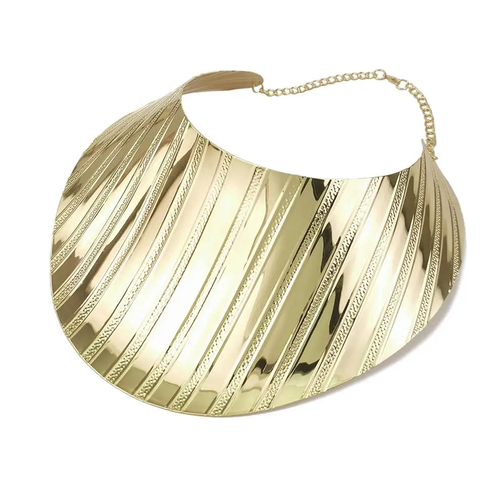 MANILAI African Statement Necklaces Big Alloy Torques For Women Large Collar Choker Necklace Boho Design Steampunk Jewelry