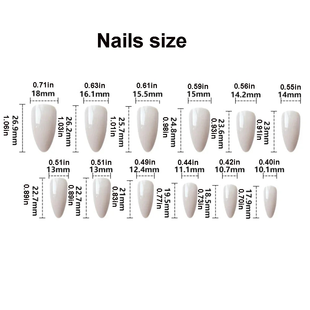 24pcs/set 3D fake nails for women girls Medium almond tips leopard polka dot 3D embossed flowers design press on false nail art