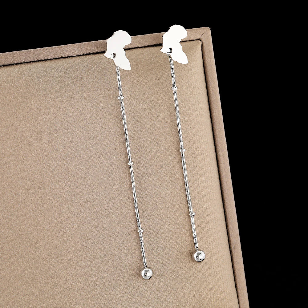 Stainless Steel Earrings Classic Simplicity Africa Map Style Fashion Stud Earrings For Women Jewelry Engagement Wedding Gifts